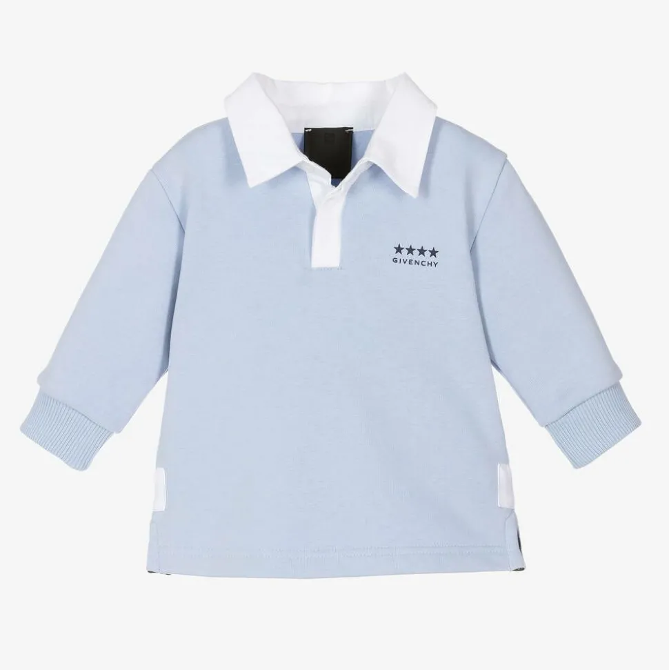 Boys Blue Cotton 4G Rugby Shirt