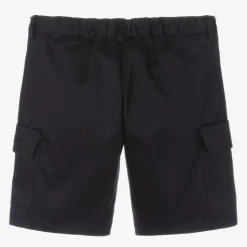Boys Blue Cotton Gabardine Shorts