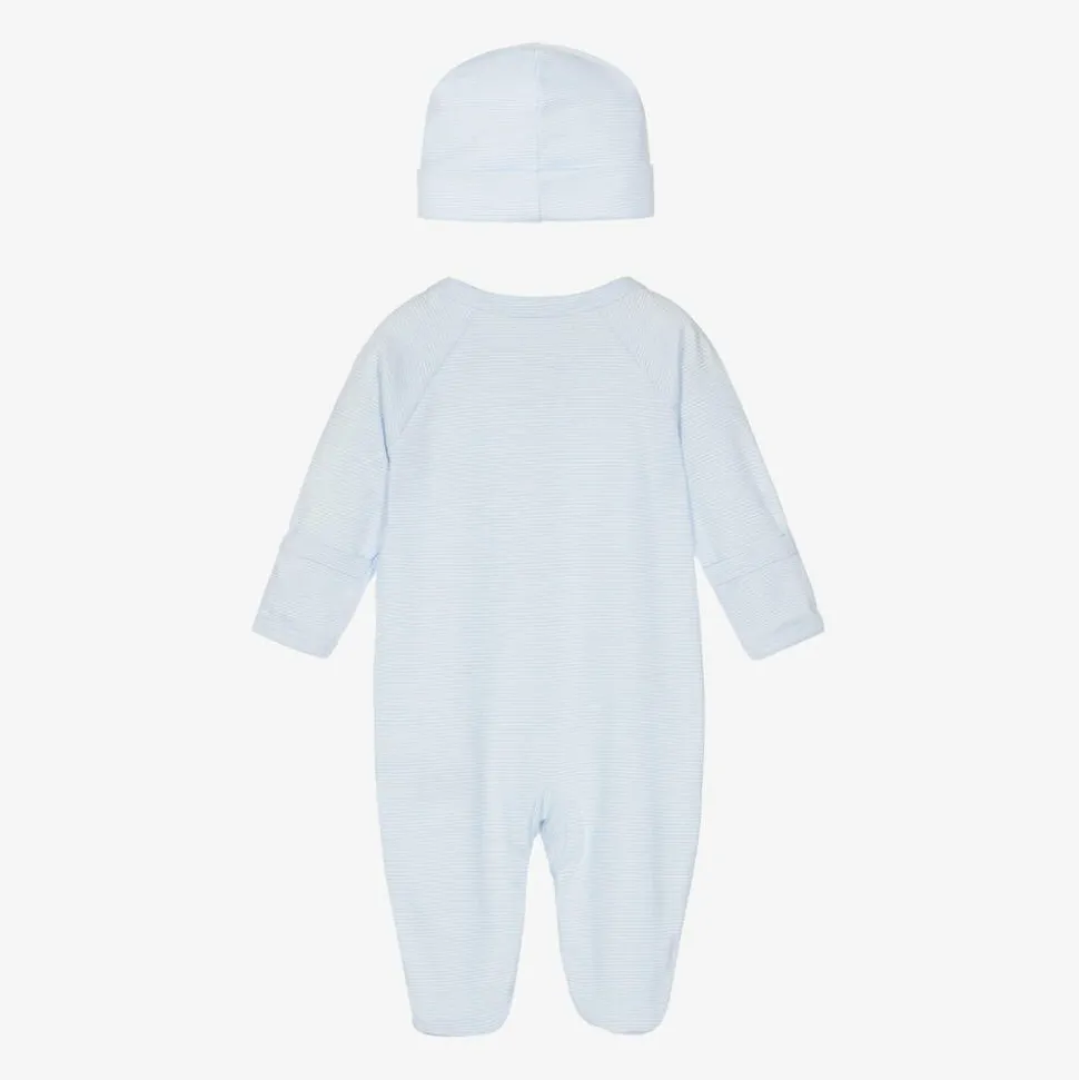 Boys Blue Cotton Jungle Oasis Babygrow Set