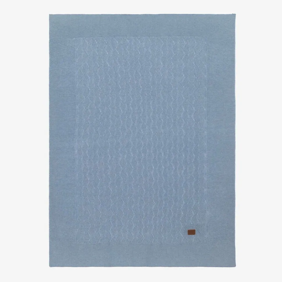 Boys Blue Cotton Knit Blanket (96cm)