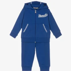 Boys Blue Cotton Logo Tracksuit