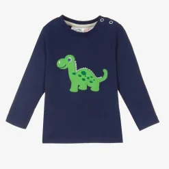 Boys Blue Cotton Maple The Dino Top