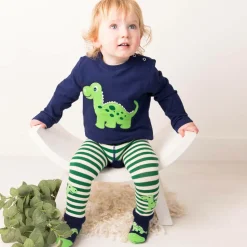 Boys Blue Cotton Maple The Dino Top