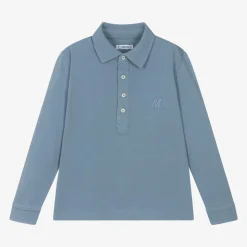 Boys Blue Cotton Polo Shirt