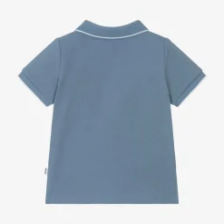 Boys Blue Cotton Polo Shirt