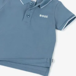 Boys Blue Cotton Polo Shirt