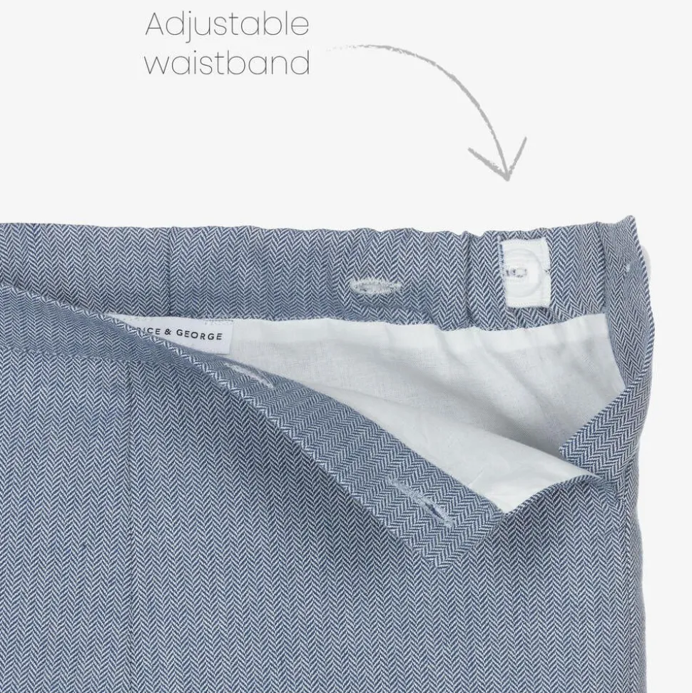 Boys Blue Cotton Sailor Buster Suit