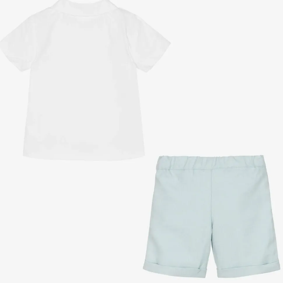 Boys Blue Cotton Shorts Set