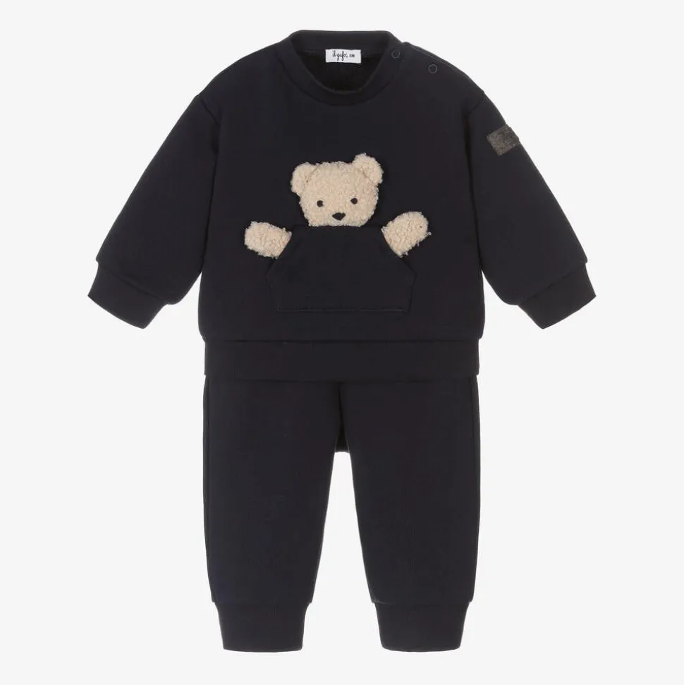 Boys Blue Cotton Teddy Tracksuit