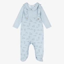 Boys Blue Cotton Toys Babygrow