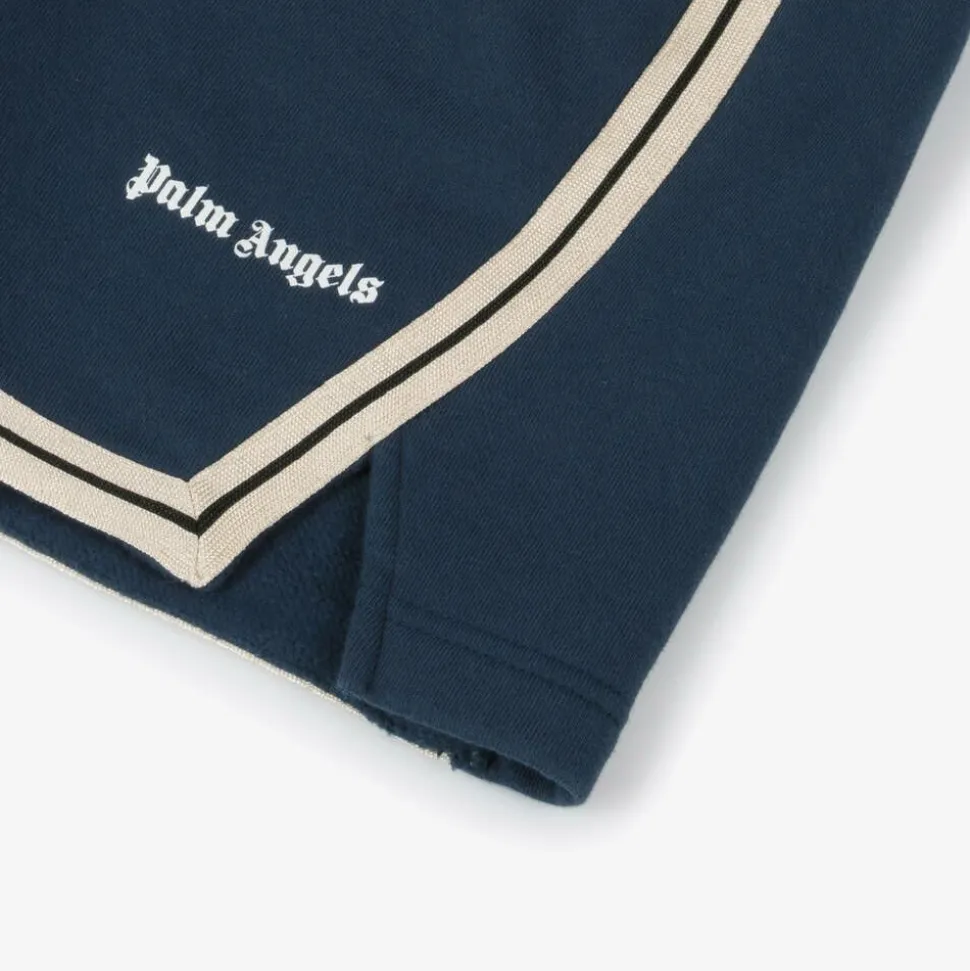 Boys Blue Cotton Track Sweat Shorts