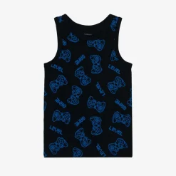 Boys Blue Cotton Vests (2 Pack)