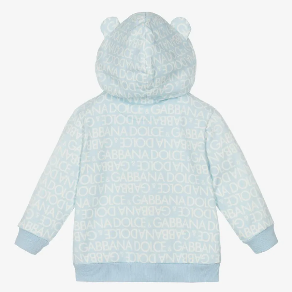 Boys Blue Cotton Zip-Up Top