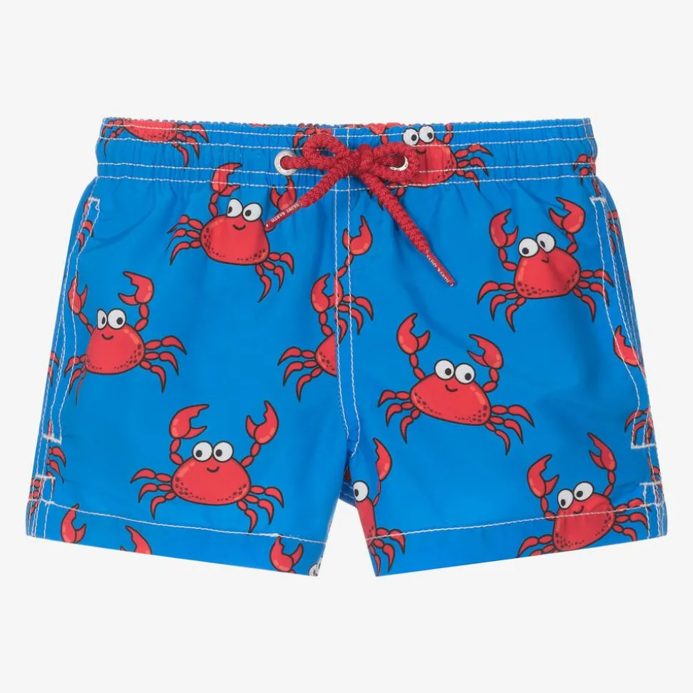Boys Blue Crab Print Swim Shorts