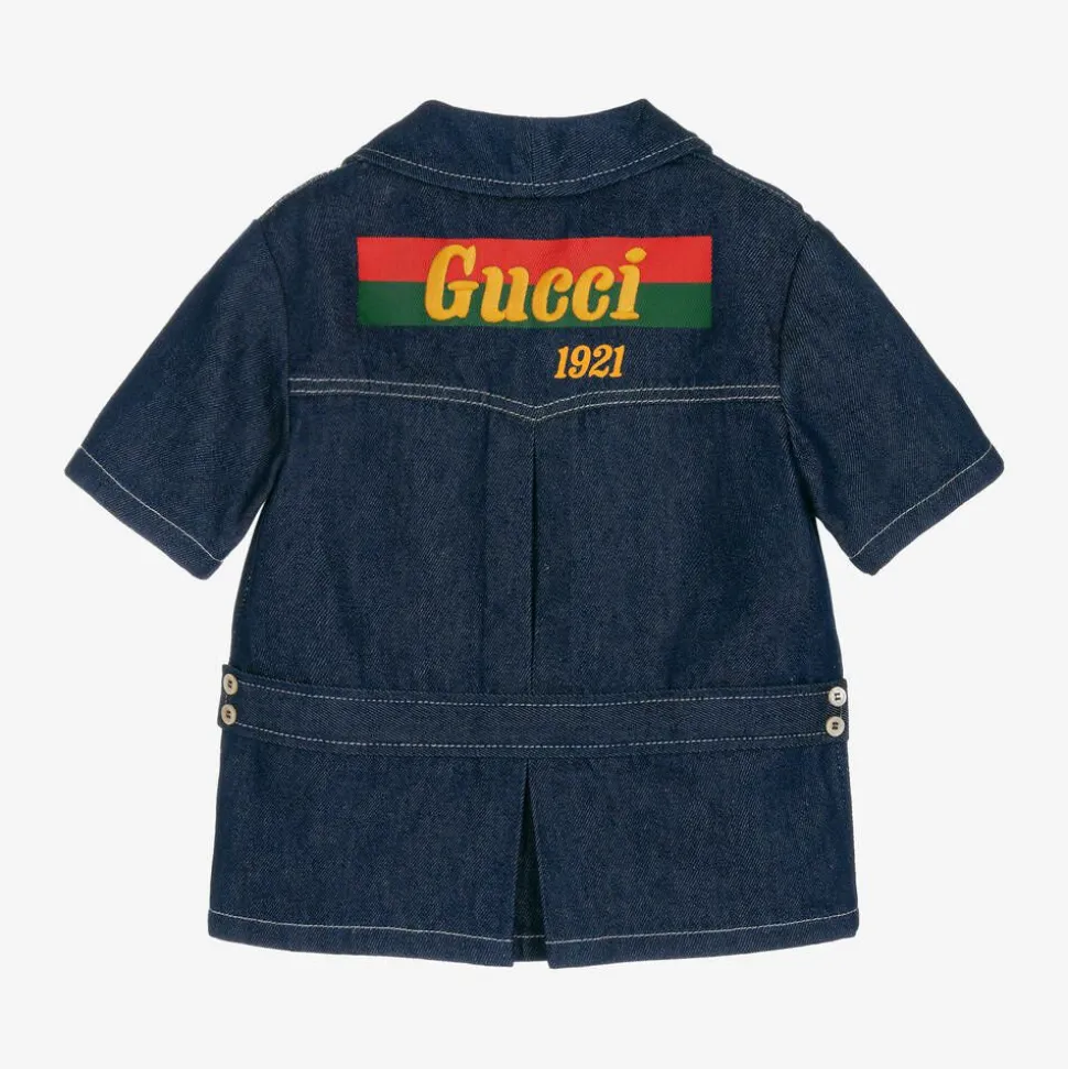 Boys Blue Denim Logo Jacket