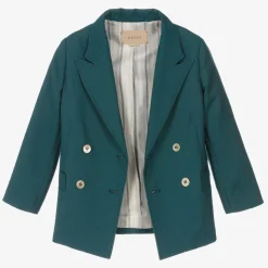 Boys Blue Double-Breasted Blazer