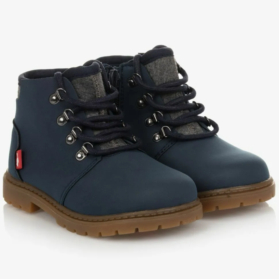 Boys Blue Faux Leather Boots