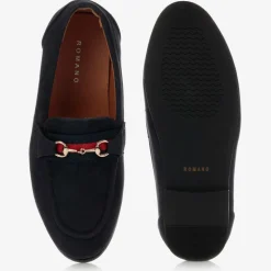 Boys Blue Faux Suede Horsebit Loafers
