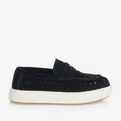 Boys Blue Faux Suede Loafers