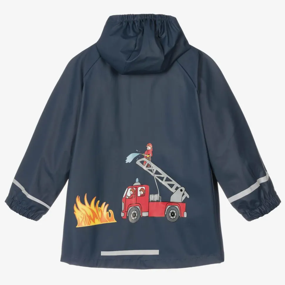 Boys Blue Fire Engine Raincoat