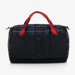 Boys Blue Global Stripe Check Sports Bag