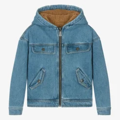 Boys Blue Hooded Denim Jacket