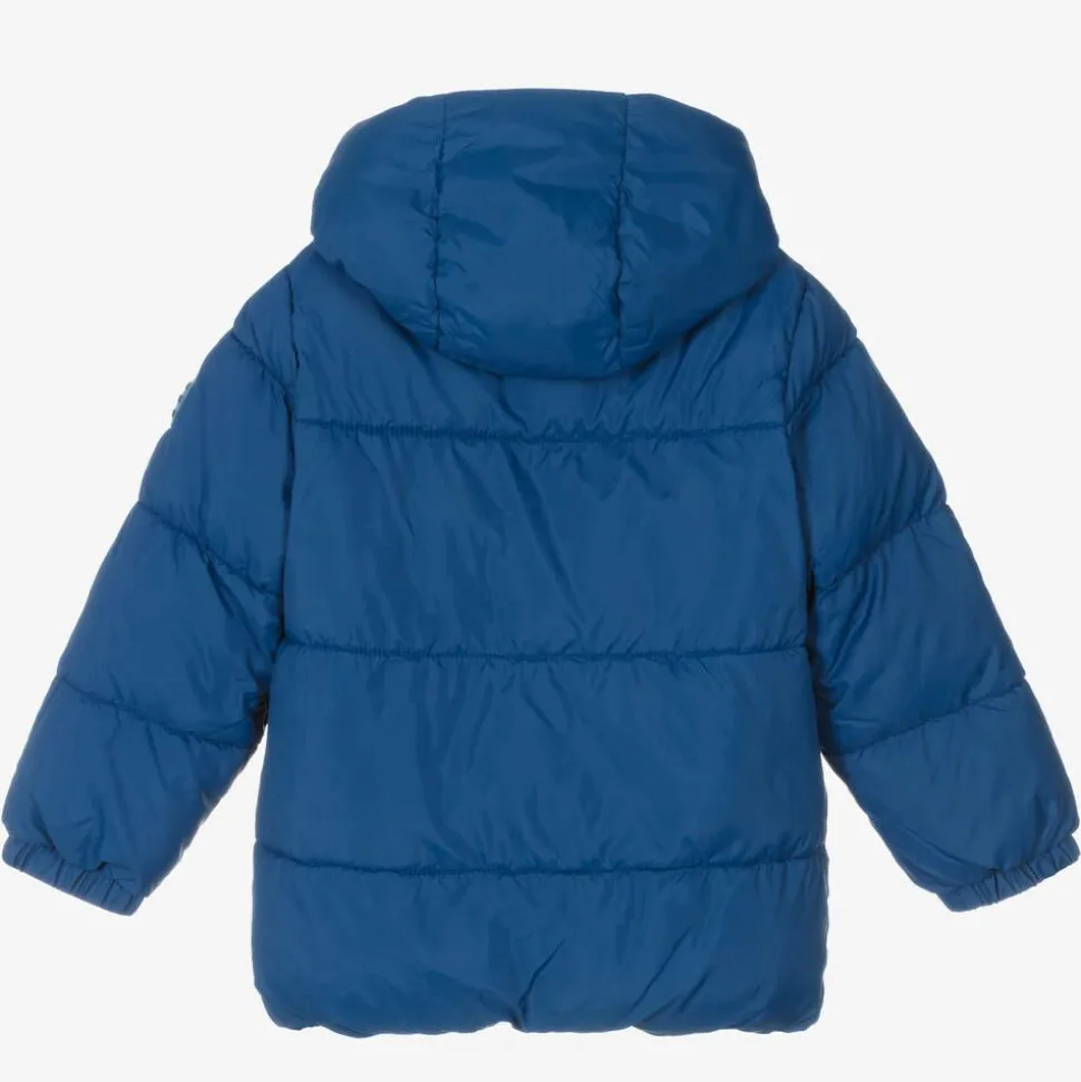 Boys Blue Hooded Puffer Coat