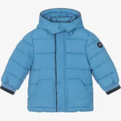 Boys Blue Hooded Puffer Coat