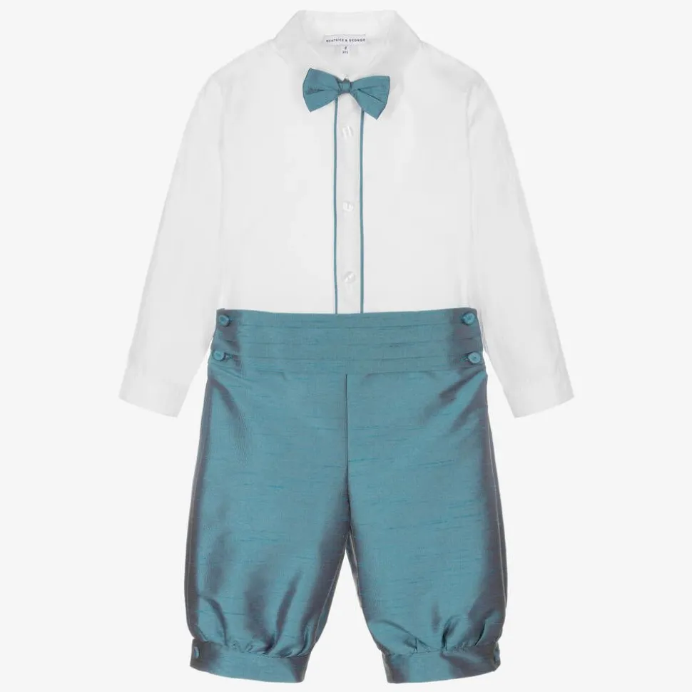 Boys Blue Knickerbocker Shorts Set