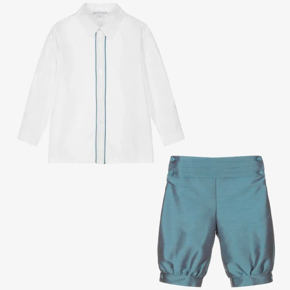 Boys Blue Knickerbocker Shorts Set