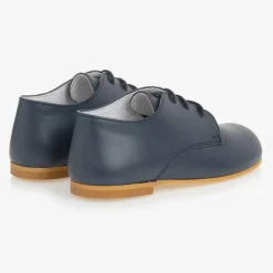 Boys Blue Lace-Up Leather Shoes