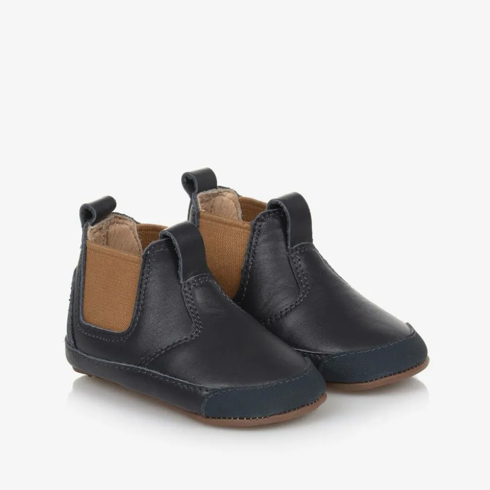 Boys Blue Leather First Walker Boots