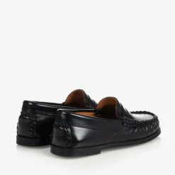Boys Blue Leather Loafers