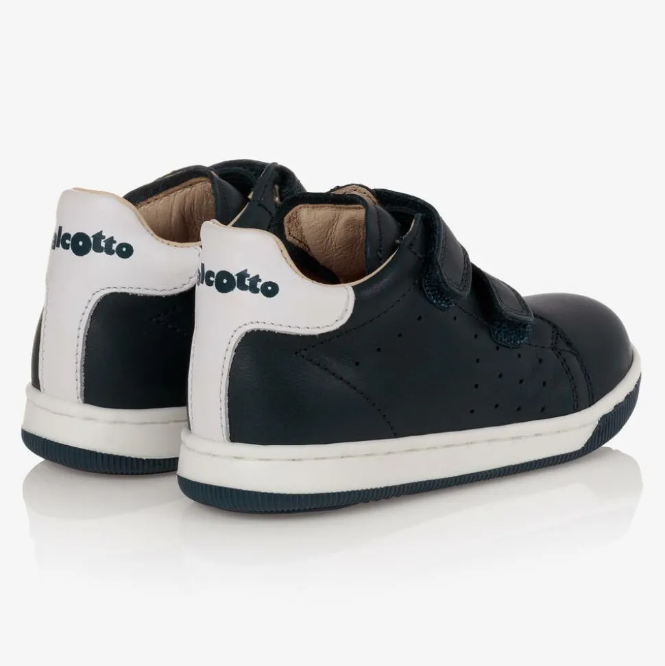 Boys Blue Leather Trainers
