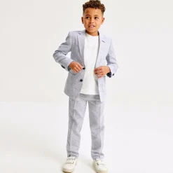 Boys Blue Linen & Cotton Suit