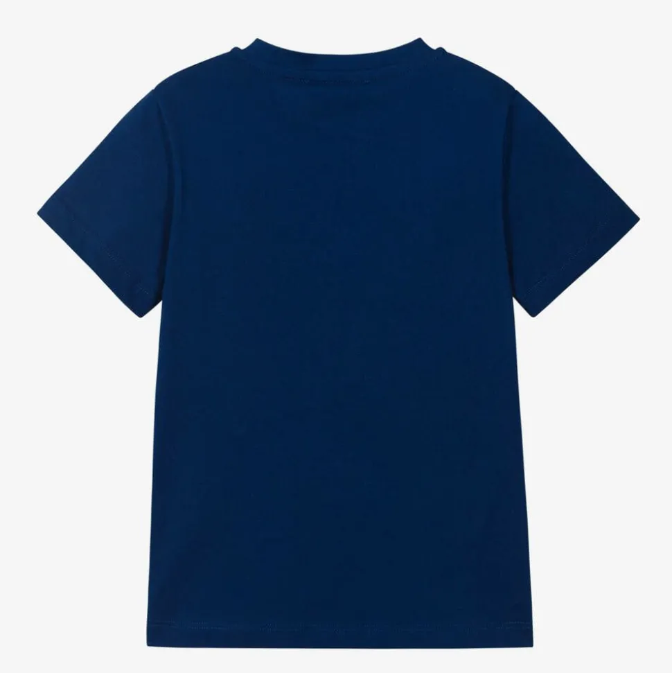 Boys Blue Medusa Logo Cotton T-Shirt