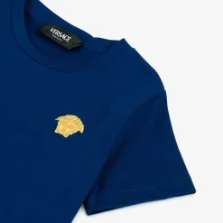 Boys Blue Medusa Logo Cotton T-Shirt