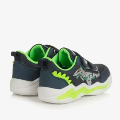 Boys Blue Mesh Dinosaur Light-Up Trainers