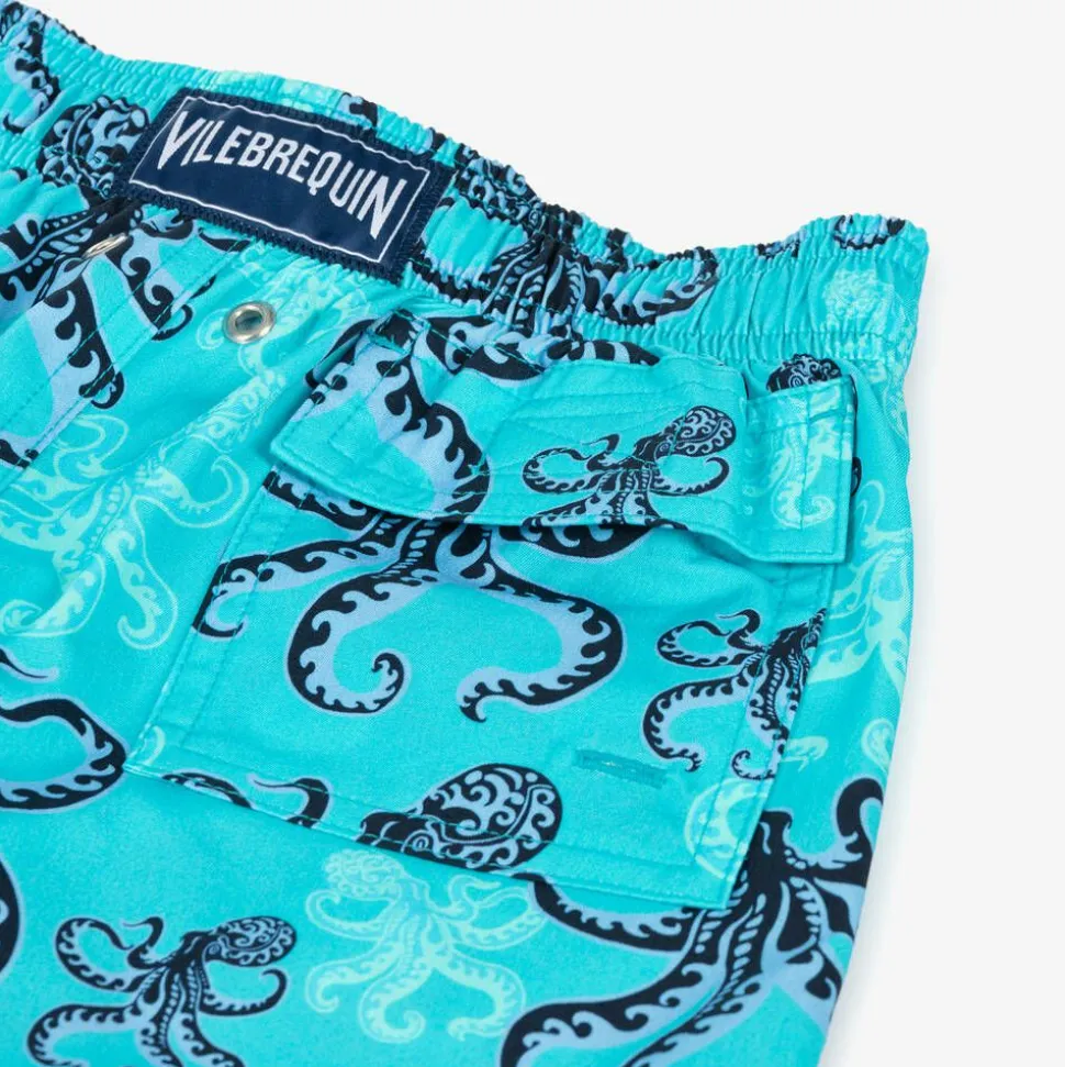 Boys Blue Octopus Print Swim Shorts