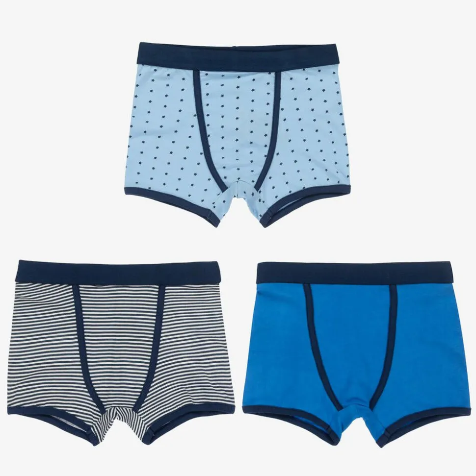 Boys Blue Organic Boxer Briefs (3 Pack)