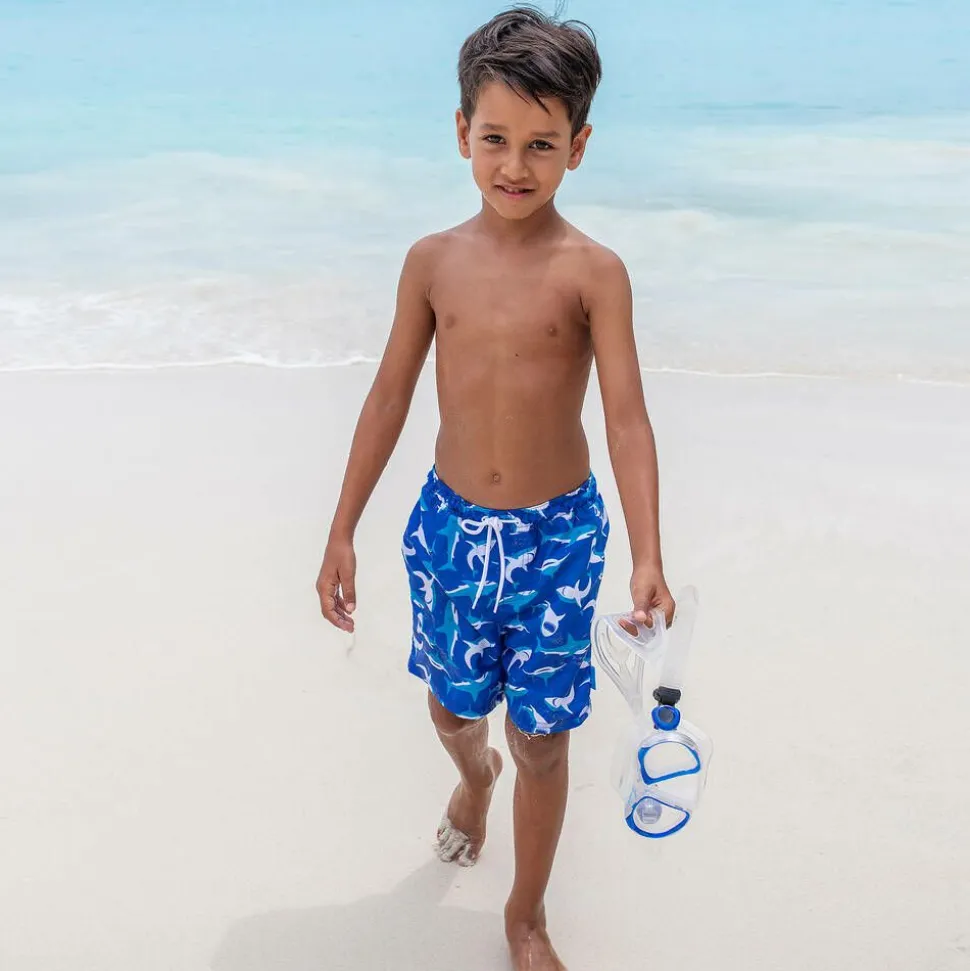 Boys Blue Sharks Swim Shorts (UPF50+)
