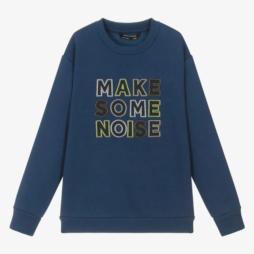 Boys Blue Slogan Sweatshirt