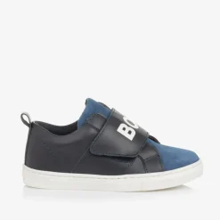 Boys Blue Suede Leather Trainers