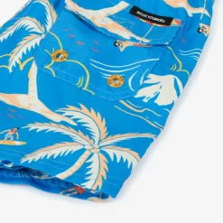 Boys Blue Surfing Print Swim Shorts