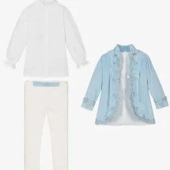 Boys Blue Velvet & Satin Suit