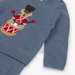 Boys Blue Wool & Cashmere Trouser Set