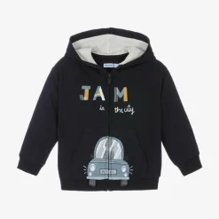 Boys Blue Zip-Up Hooded Top