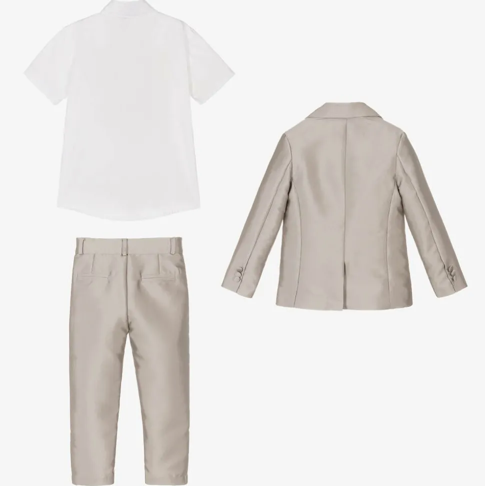 Boys Bronze Satin Twill Suit