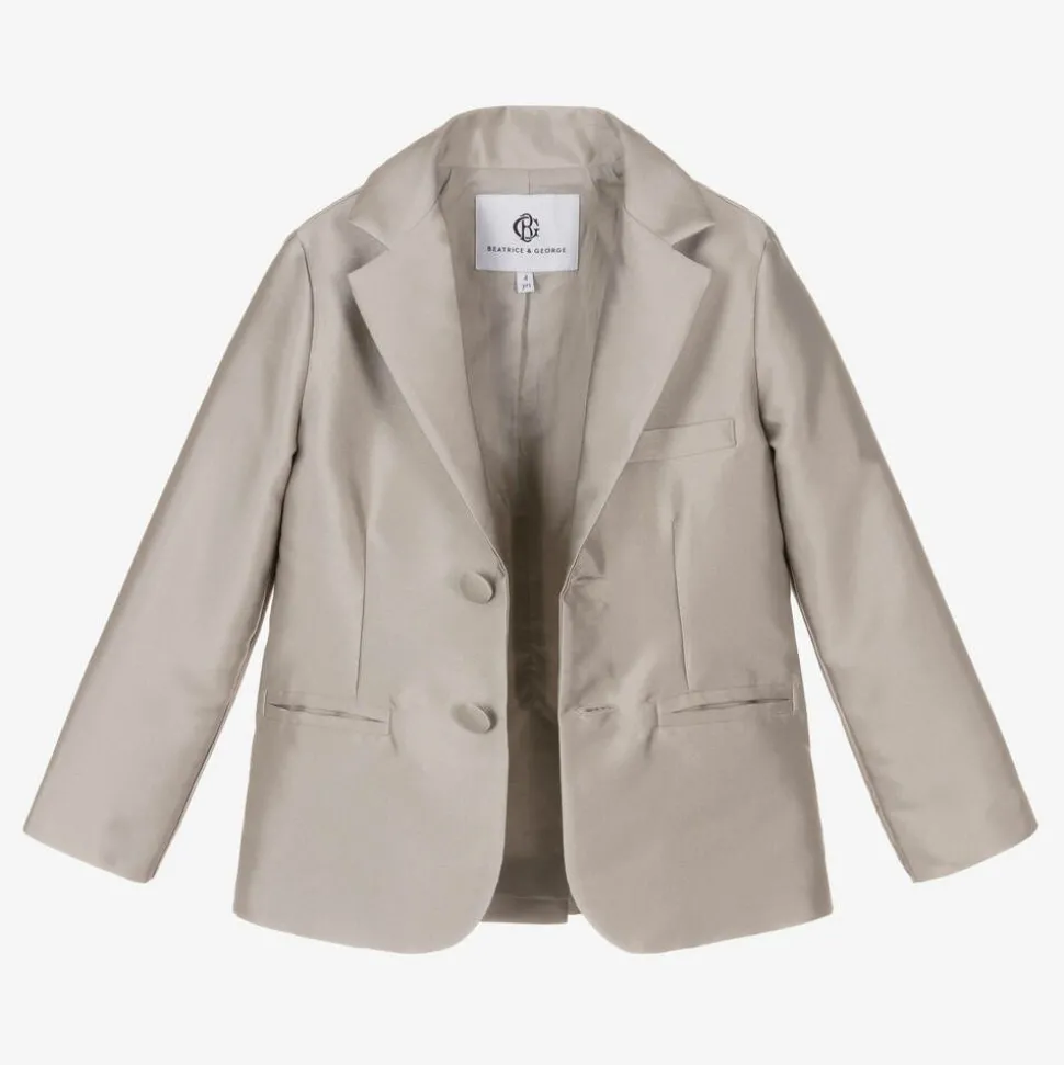 Boys Bronze Satin Twill Suit