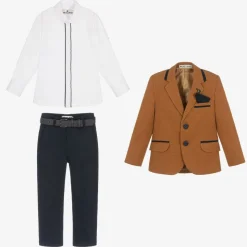 Boys Brown & Blue Suit